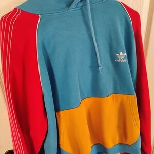 adidas Men's Colorblock Hoodie Sweater in Blue, Red & Yellow